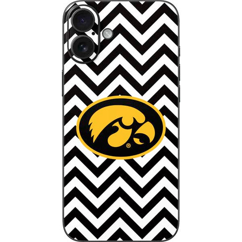 University of Iowa Hawkeyes Chevron Print iPhone 16 Plus Skin